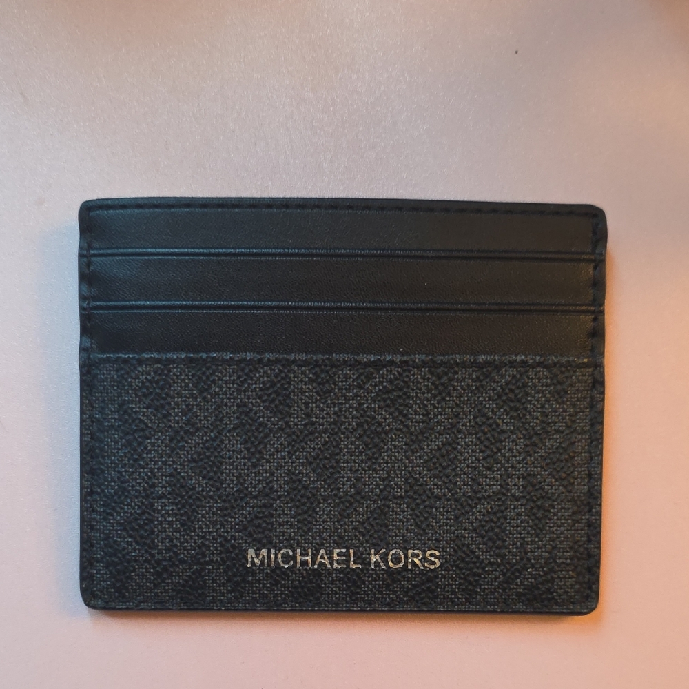 Michael Kors Black and Gray Card Holder
